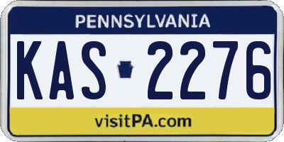 PA license plate KAS2276