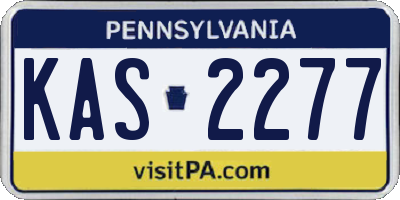 PA license plate KAS2277