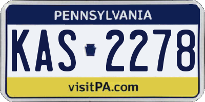 PA license plate KAS2278