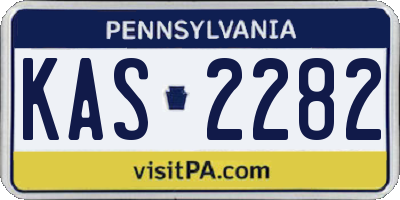 PA license plate KAS2282