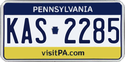 PA license plate KAS2285