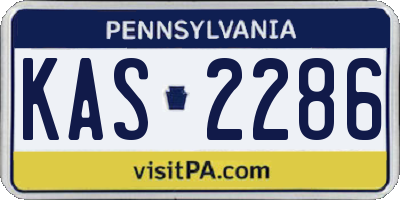 PA license plate KAS2286