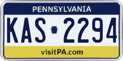 PA license plate KAS2294