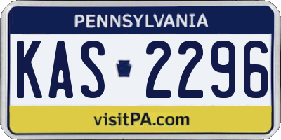 PA license plate KAS2296