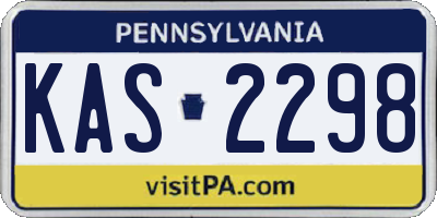 PA license plate KAS2298