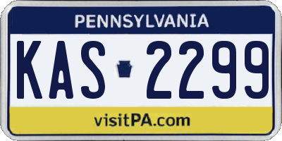 PA license plate KAS2299