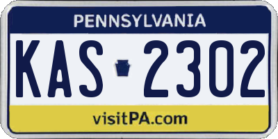 PA license plate KAS2302