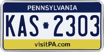 PA license plate KAS2303