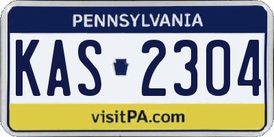 PA license plate KAS2304