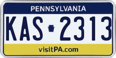PA license plate KAS2313