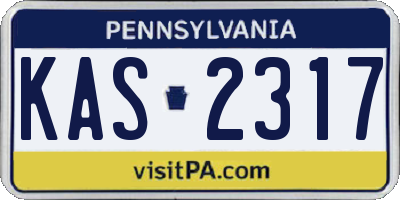 PA license plate KAS2317