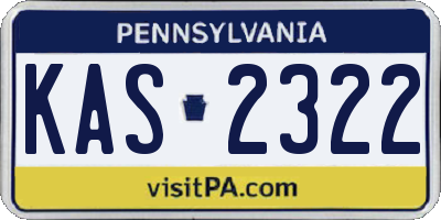 PA license plate KAS2322