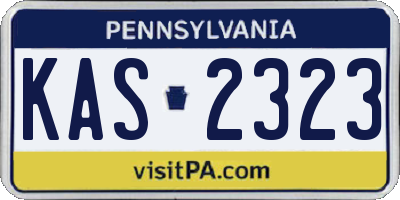 PA license plate KAS2323