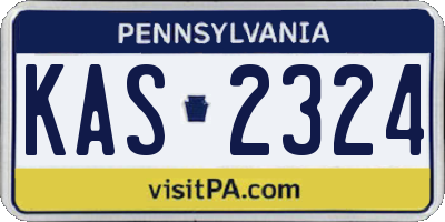 PA license plate KAS2324