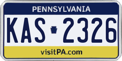 PA license plate KAS2326