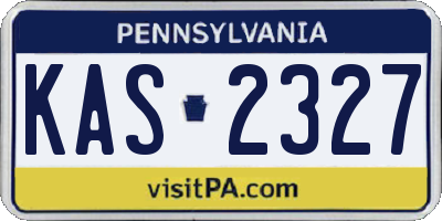 PA license plate KAS2327