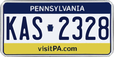 PA license plate KAS2328