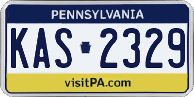 PA license plate KAS2329