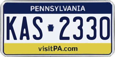 PA license plate KAS2330