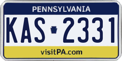 PA license plate KAS2331