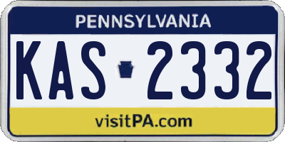 PA license plate KAS2332