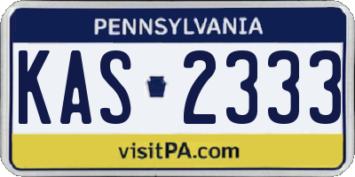 PA license plate KAS2333