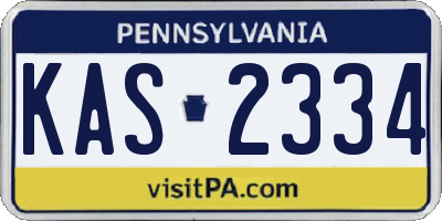 PA license plate KAS2334