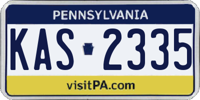 PA license plate KAS2335