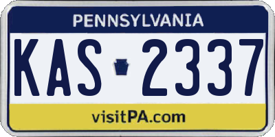 PA license plate KAS2337