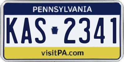 PA license plate KAS2341