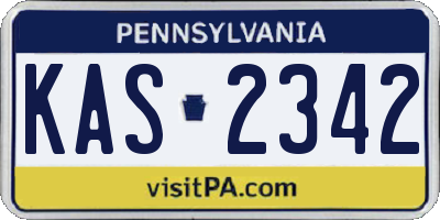 PA license plate KAS2342