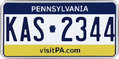PA license plate KAS2344