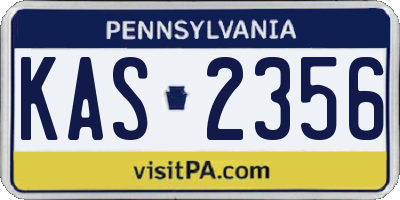 PA license plate KAS2356