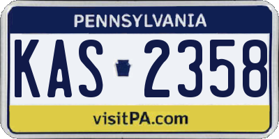 PA license plate KAS2358