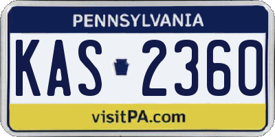 PA license plate KAS2360