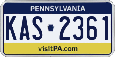 PA license plate KAS2361