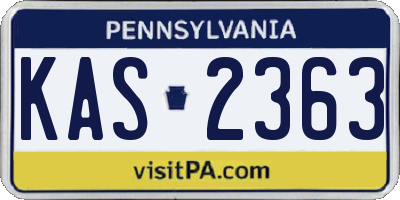 PA license plate KAS2363
