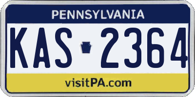 PA license plate KAS2364