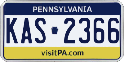 PA license plate KAS2366
