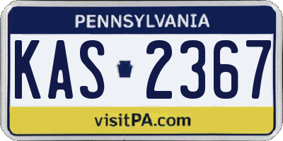 PA license plate KAS2367
