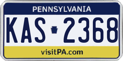 PA license plate KAS2368
