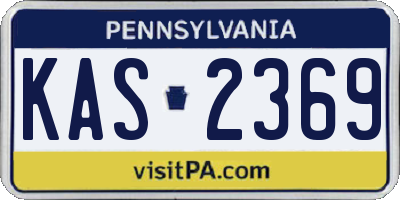 PA license plate KAS2369