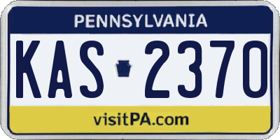 PA license plate KAS2370