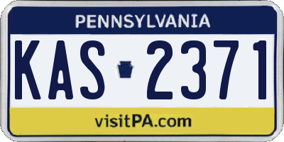 PA license plate KAS2371