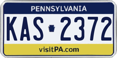 PA license plate KAS2372