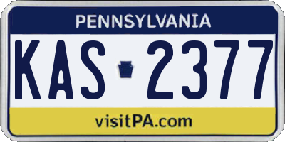 PA license plate KAS2377