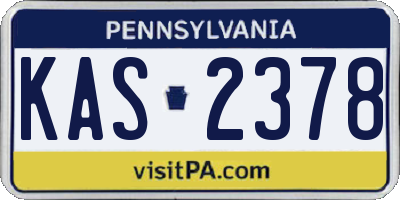 PA license plate KAS2378