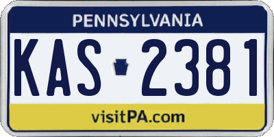 PA license plate KAS2381