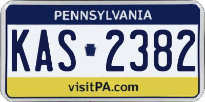 PA license plate KAS2382