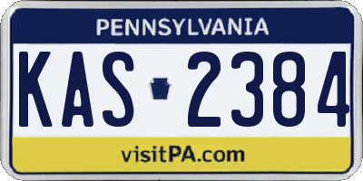 PA license plate KAS2384